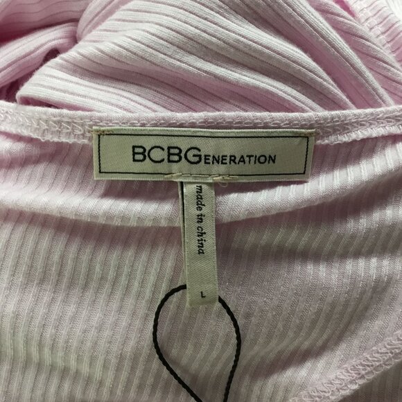 BCBGeneration Surplice Wrap Tie Knit Bodysuit Pink L - Picture 5 of 5